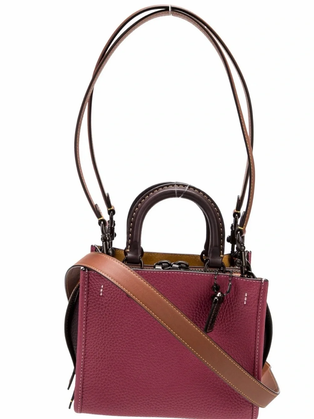 Coach Burgundy Leather Crossbody with Brown Strap vintage